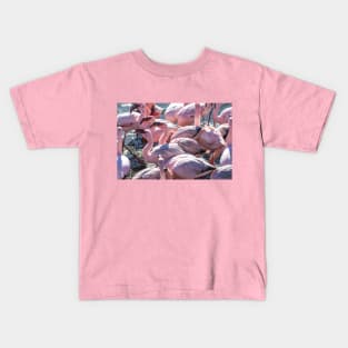 Namibia. Walvis Bay. Another Flamboyance of Flamingos. Kids T-Shirt